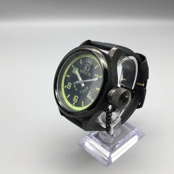 Invicta Russian Diver Mens 52mm Watch Black Dial Date Model 4338 New Battery